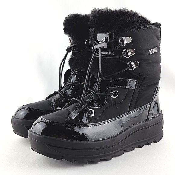 PAJAR Youth Tacey Black Winter Waterproof Zip Up Boot Thermal -30°C Size US 1.5 - Picture 4 of 16